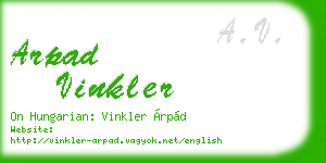 arpad vinkler business card