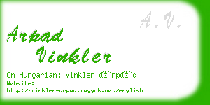 arpad vinkler business card